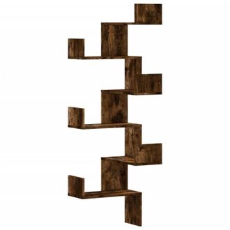vidaXL Estanter&iacute;a Pared De Esquina Madera Roble Ahumado 45x45x147 Cm Vidaxl