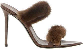 Giuseppe Zanotti Brown Textured Intriigo Heels