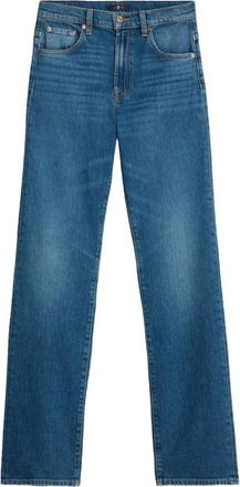 7 For All Mankind Blue Straight Mid Rise Jeans