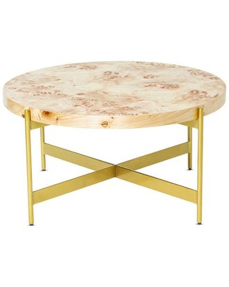 LR Home Lr Home Evelyn Contemporary Burl Wood Handmade Coffee Table