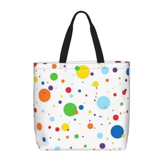 Generic Women Handbag Polka Dot Colorful Tote Bag Lightweight Waterproof Shopping Bags, For Wedding, Birthday, Daily, Christmas, Holiday