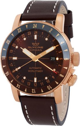 Glycine Airman 44 GMT Automatic Brown Dial Mens Watch GL0549