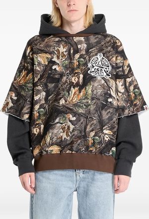 A Bathing Ape Felpa con cappuccio Tree Edge Camo - Marrone