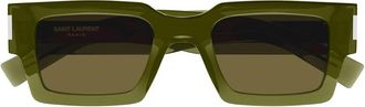 Saint Laurent SL 572 005 Zonnebrillen - Heren - Zonnebrillen - Groen - 50 MM - Nylon - Accessoires