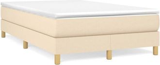 vidaXL Cama Box Spring Con Colch&oacute;n Tela Color Crema 120x190 Cm Vidaxl