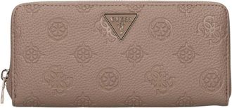 Guess Accessoires, Dames, Bruin, ONE Size, Wol, Taupe Zip Around Portemonnee