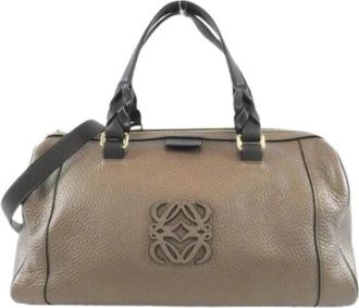 Loewe Pre-owned Calf Boston Bag - Dames - Vintage Handtas - Beige - ONE Size - Leer - Vintage