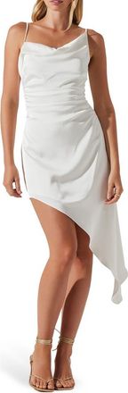 ASTR the Label Vista Asymmetric Hem Slipdress in White at Nordstrom Rack, Size X-Small