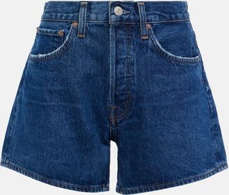 A Gold E Parker Long high-rise denim shorts