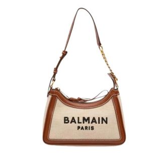 Balmain Pre-owned Shoulder Bags, female, Beige, Size: ONE SIZE Pre-owned Canvas Shoulder Bag