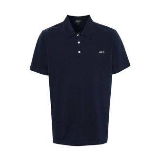 A.P.C. Polo Shirts, male, Blue, Size: S Standard Polo
