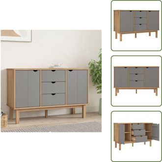 vidaXL The Living Store Credenza OTTA Marrone e Grigio 113,5x43x73 cm in Legno di Pino - Credenza scandinava