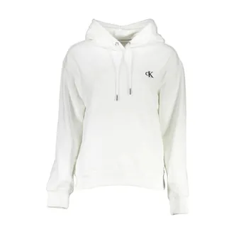 Calvin Klein Hoodies, female, White, 2XS, Monogram Hoodie for Women