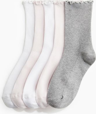 H&M 5er-Pack Gerippte Socken - Pink