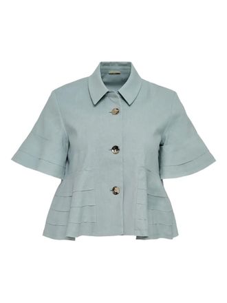 Alexia bell-sleeve ruffled shirt - Blue