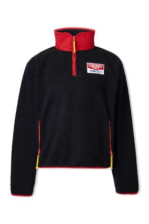 Cherry Los Angeles Logo-Appliqu&eacute;d Fleece Half-Zip Sweater