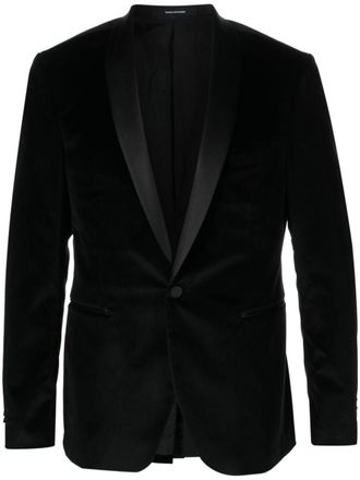 Tagliatore Blazer met fluwelen afwerking - Zwart