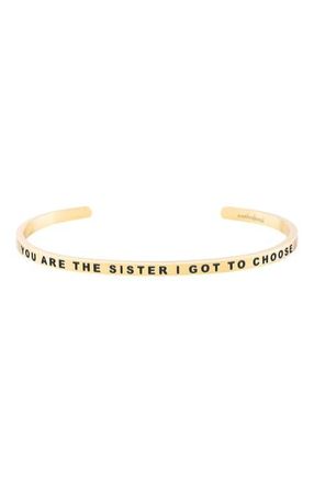 Mantra You Are The Sister I Got To Choose bracelet in Yellow Gold at Nordstrom