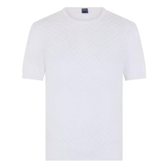 Fedeli Round-neck Knitwear, male, White, Size: L Short-sleeve sweater