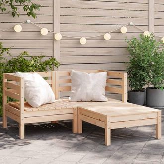 vidaXL Vidaxl - Sof&aacute; De Jard&iacute;n De 2 Plazas Con Reposapi&eacute;s Madera Maciza De Pino