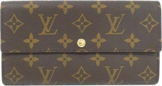 Louis Vuitton Brown Coated Canvas Long Wallet (Bi-Fold) (Pre-Owned)