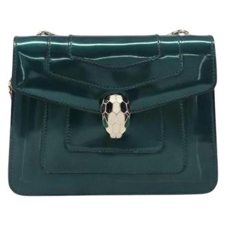 Bulgari Pre-owned Leren Schoudertas - Dames - Pre-owned - Groen - Maat: ONE Size Leer