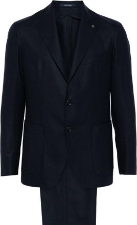 Tagliatore logo-plaque suit - men - Cupro/Virgin Wool/Elastane/Viscose/Modal/Cotton - 46 - Blue