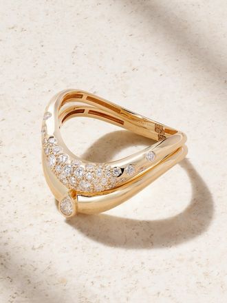 L'atelier Nawbar Set Di Due Anelli In Oro 18 Carati Con Diamanti Boa