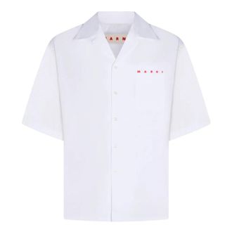 Marni Short Sleeve Shirts, male, White, Size: XL Short Sleeve Shirt