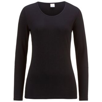 Isa Rundhalsshirt ISA BODYWEAR 710135 langarm Rundhals - Fairtrade, Damen, Gr. XL, schwarz (0013 schwarz), Jersey, Obermaterial: 95% Baumwolle, 5% Elastha