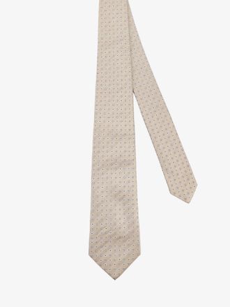 Kiton Micro-pattern Silk Necktie - Beige