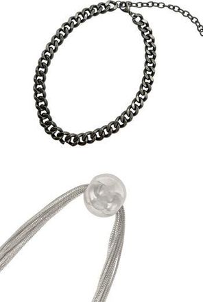 Adornia Set of 2 Assorted Curb Chain & Pendant Necklaces in Silver at Nordstrom Rack