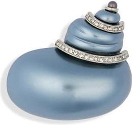 Kenneth Jay Lane Faux Pearl & Crystal Snail Pin in Grey at Nordstrom Rack