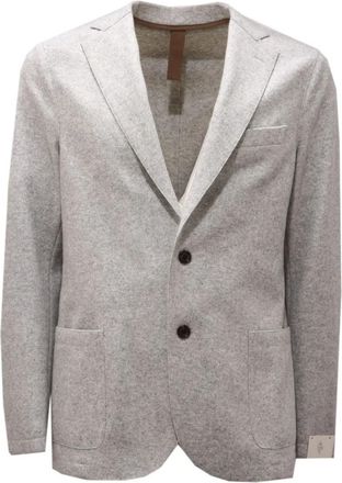Eleventy Lichtgrijze Wollen Jas - Heren - Blazers - Grijs - L - Wol - Jassen