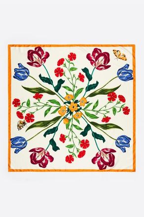 Bimba & Lola Botanical flowers scarf in Ivory at Nordstrom