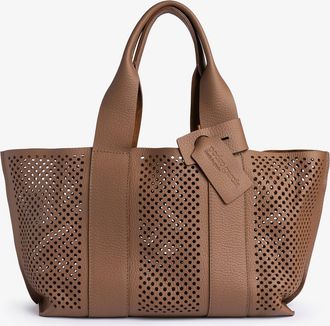 Pedro Garcia Tote bag in dark brown suede | Perfed tote | Spring Summer 26 | PEDRO GARCIA
