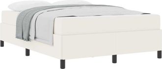 vidaXL Bed Frame with Mattress Cream 140 x 190 cm Fabric vidaXL