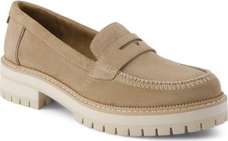 Toms Cara Platform Penny Loafer in Medium Beige at Nordstrom, Size 9.5