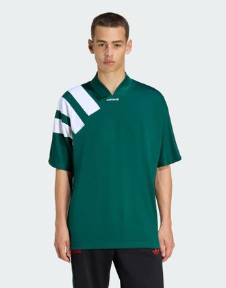 adidas Originals adicolor - Maglia verde college e bianca