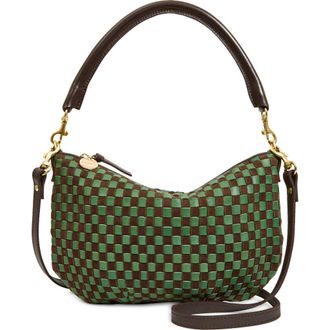 Clare Vivier Petit Moyen Woven Messenger Bag in Deep Pine Chocolate at Nordstrom