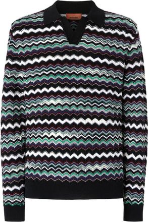 Missoni Polo con motivo chevron - Blu