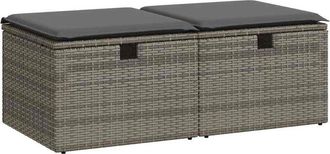 vidaXL Set Sof&aacute;s Jard&iacute;n Y Cojines 2 Pzas Rat&aacute;n Sint&eacute;tico Acacia Gris Vidaxl