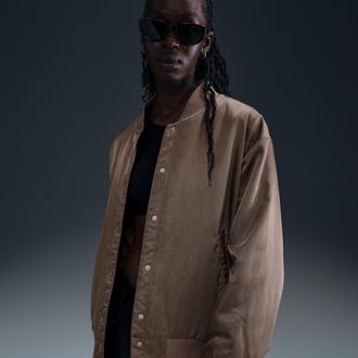 Nike Womens Nike Sportswear Destroyer Oversized Woven Jacket in Brown | HJ0971-004