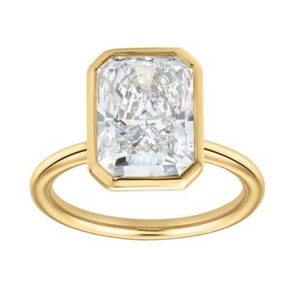 LuvMyJewelry Nerina 14K Gold Radiant Bezel Lab Grown Diamond Solitaire Engagement Ring - 5 Cts in 14K Yellow Gold at Nordstrom, Size 5.5