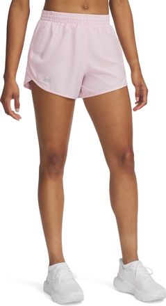 Under Armour Womens Fly by Shorts, (647) Prime Pink / Prime Pink / Reflective, S