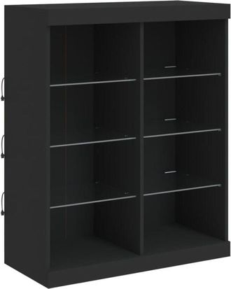 vidaXL Sideboard with led Lights Black 81x37x100 cm Vidaxl