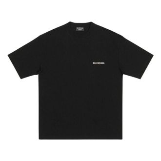 Balenciaga Logo T-Shirt Medium Fit Black 612966TMVF41070