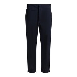 Moncler Slim-fit broek van katoenmix jersey - Heren - Broeken - Blauw - Maat: XL Katoen