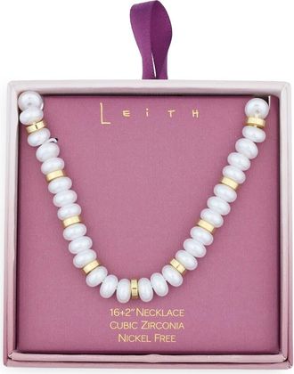 Leith Beaded Necklace in White Multi- Gold at Nordstrom Rack