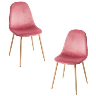 Regalos Miguel Regalos Miguel - Packs Sillas Comedor - Pack 2 Sillas Teok Terciopelo - Rosa